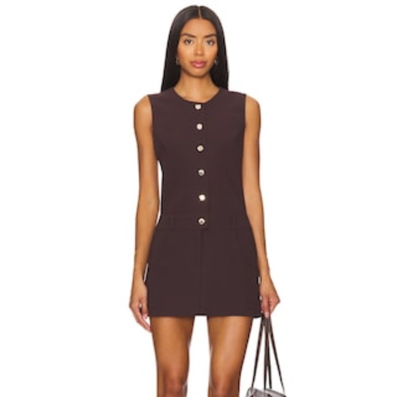 Amanda Uprichard Tori Dress in Cocoa - Picture 1 of 7